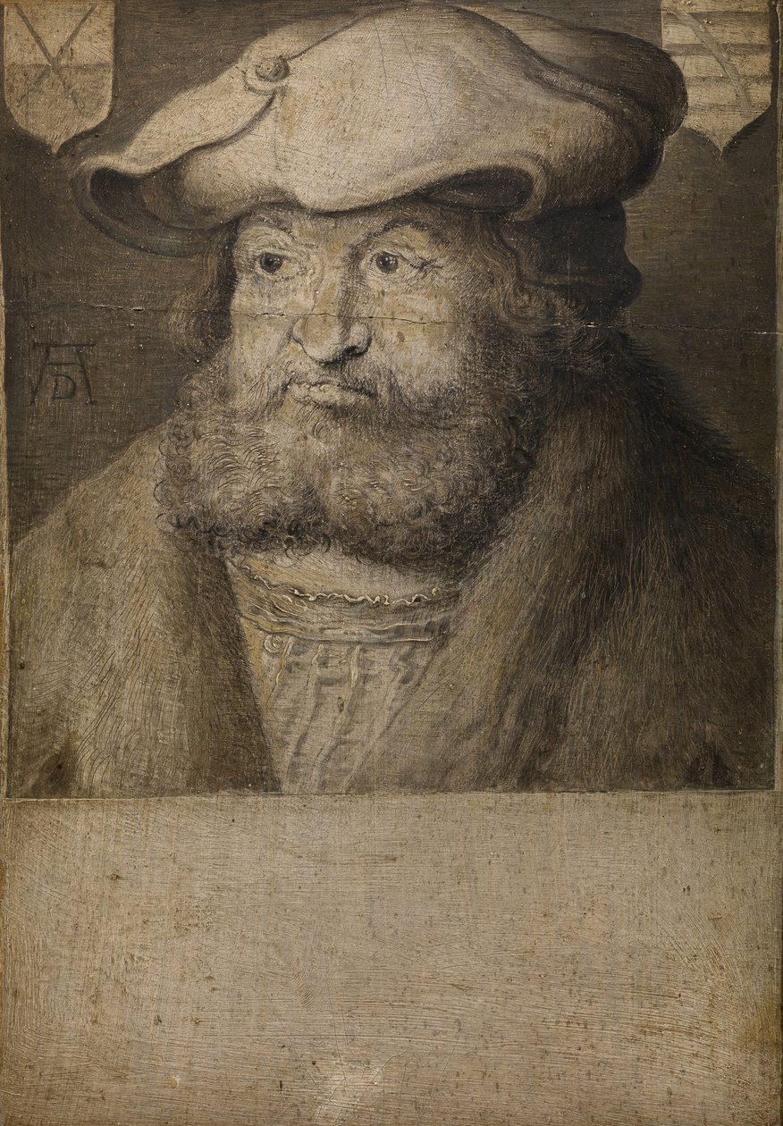 萨克森州选举人1463-1525年弗雷德里克三世的画像，c。 1525 作者 阿尔布雷希特丢勒