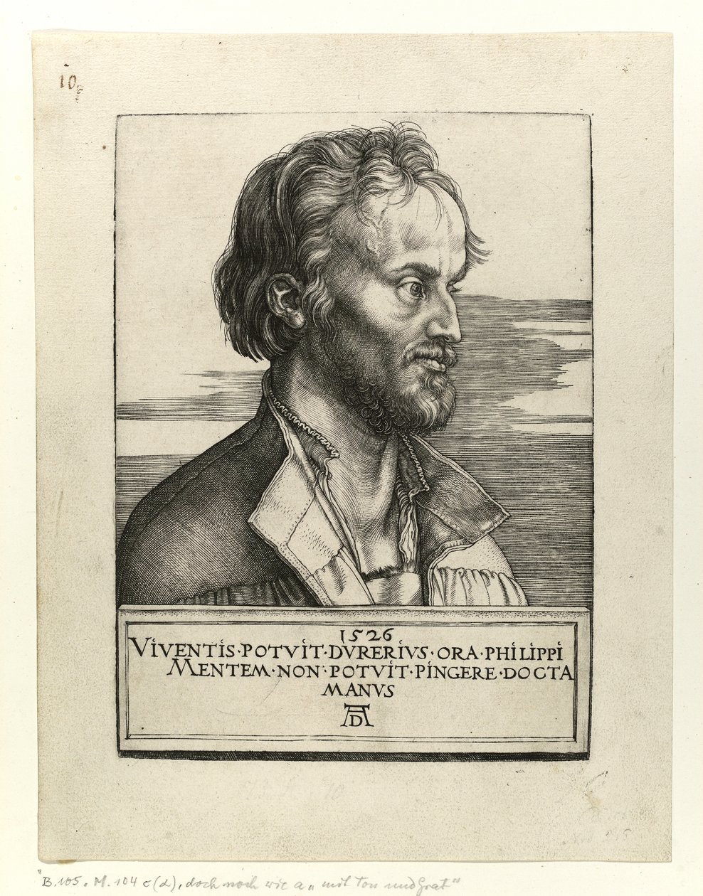 Philipp Melanchton肖像，1526年 作者 阿尔布雷希特丢勒