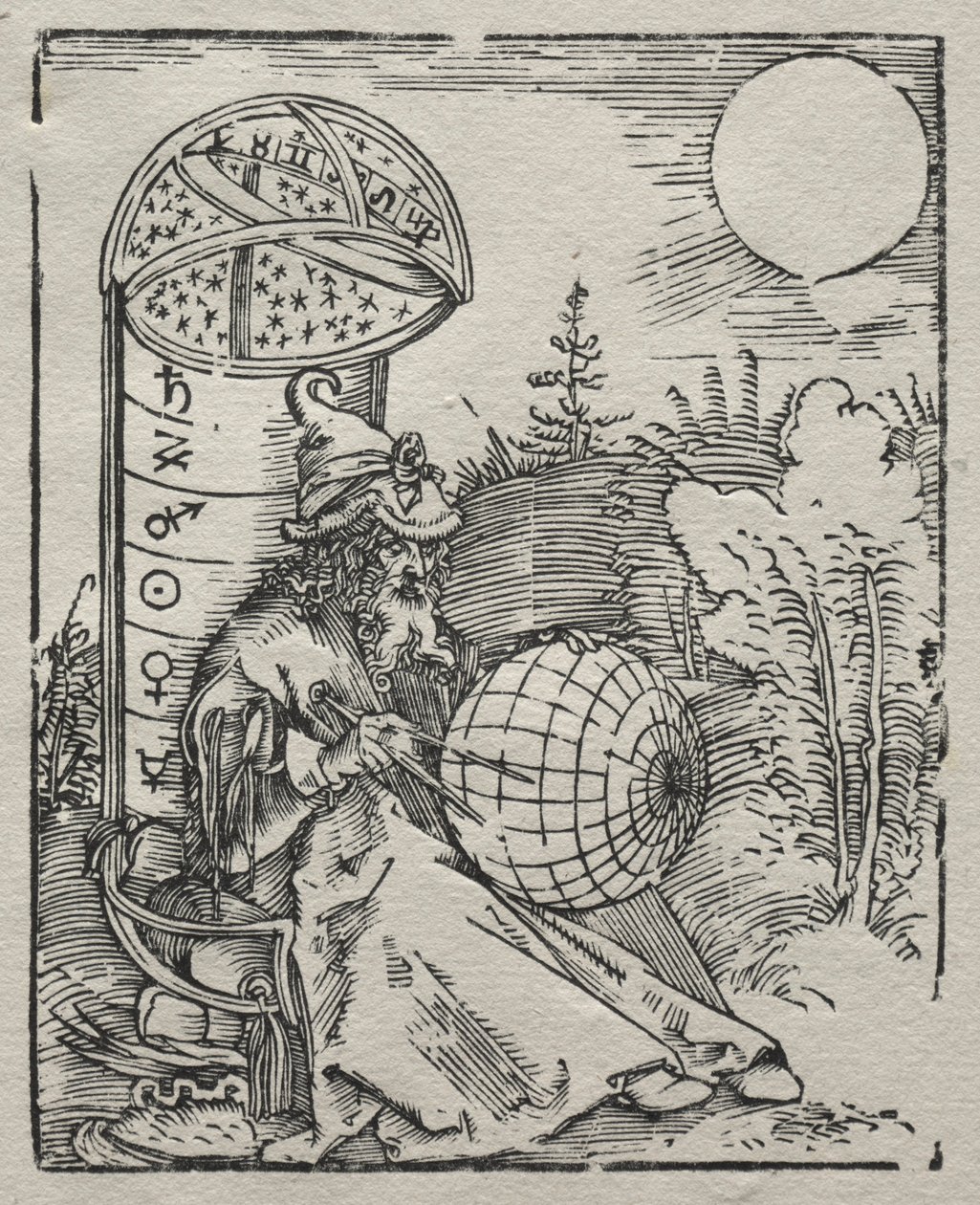 托勒密与天球仪，1504年。 作者 阿尔布雷希特丢勒