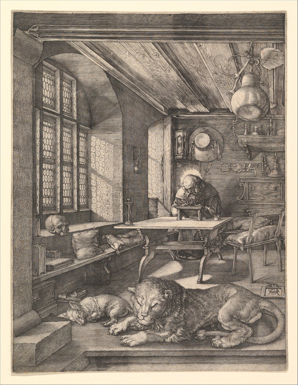 1514年，圣杰罗姆（Saint Jerome）在他的书房中。 作者 阿尔布雷希特丢勒