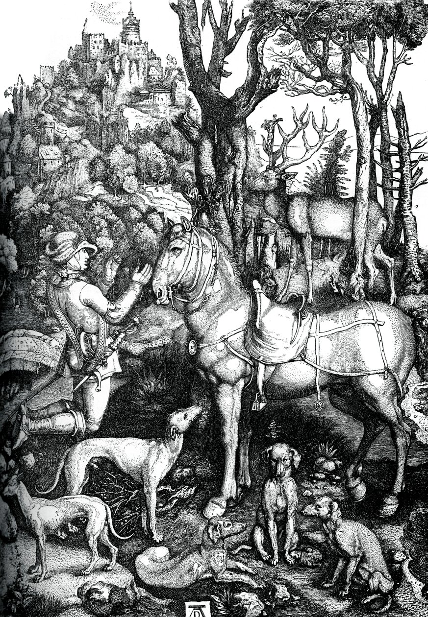 圣尤斯塔斯（St Eustace），c1501，1870年。 作者 阿尔布雷希特丢勒