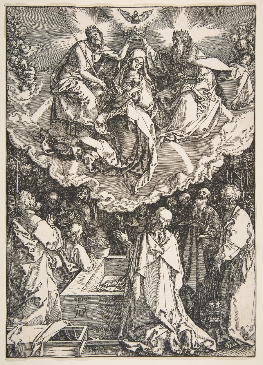 圣母升天与加冕礼，摘自《圣母升天》，1510年。 作者 阿尔布雷希特丢勒
