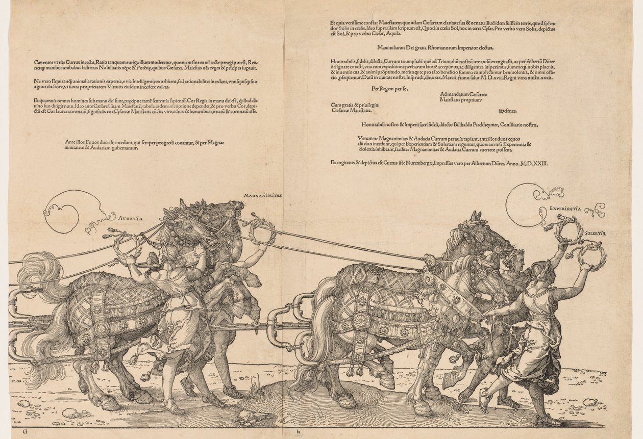 马克西米利安皇帝的大凯旋汽车，1523年。 作者 阿尔布雷希特丢勒