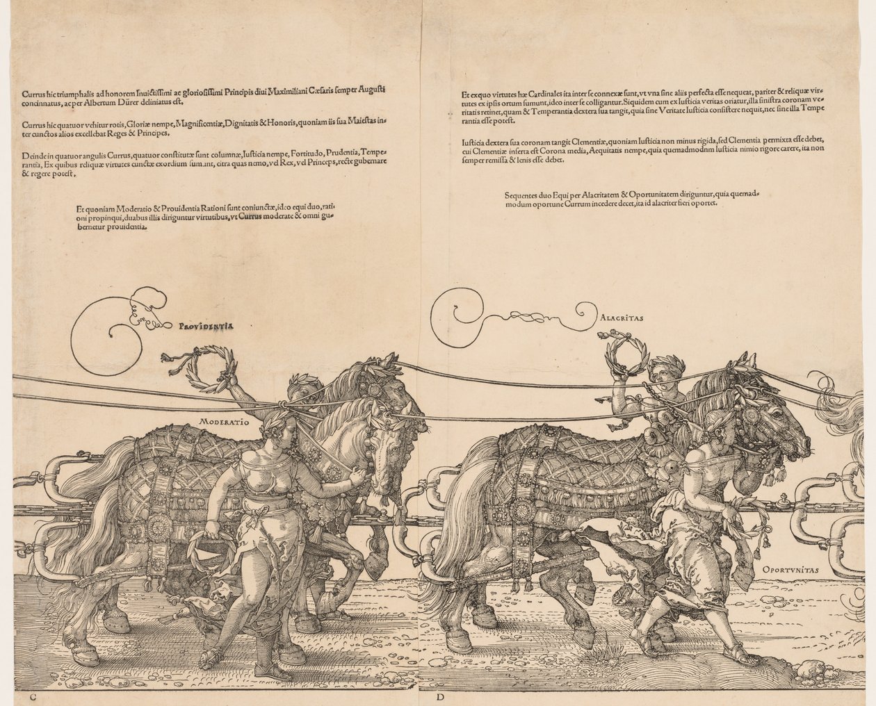 马克西米利安皇帝的大凯旋汽车，1523年。 作者 阿尔布雷希特丢勒