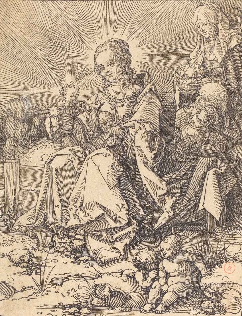 草席上的神圣家族》，1526年。 作者 阿尔布雷希特丢勒