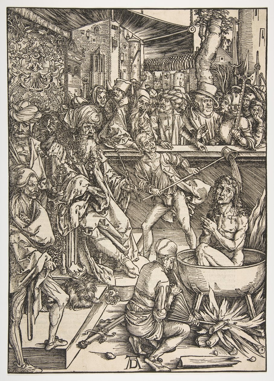 圣约翰难，《启示录》，拉丁版1511，ca。 1496。 作者 阿尔布雷希特丢勒