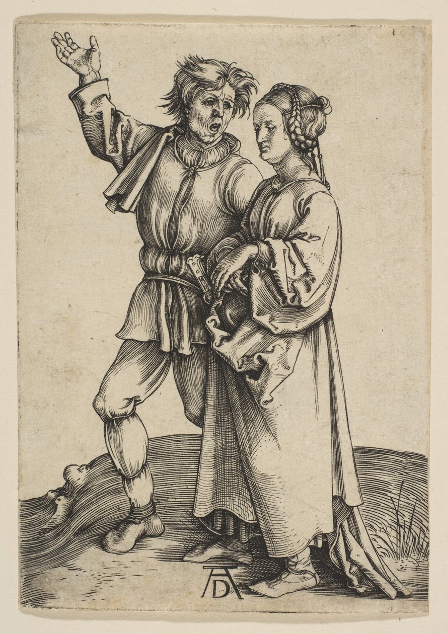 农民和他的妻子，ca。 1497。 作者 阿尔布雷希特丢勒