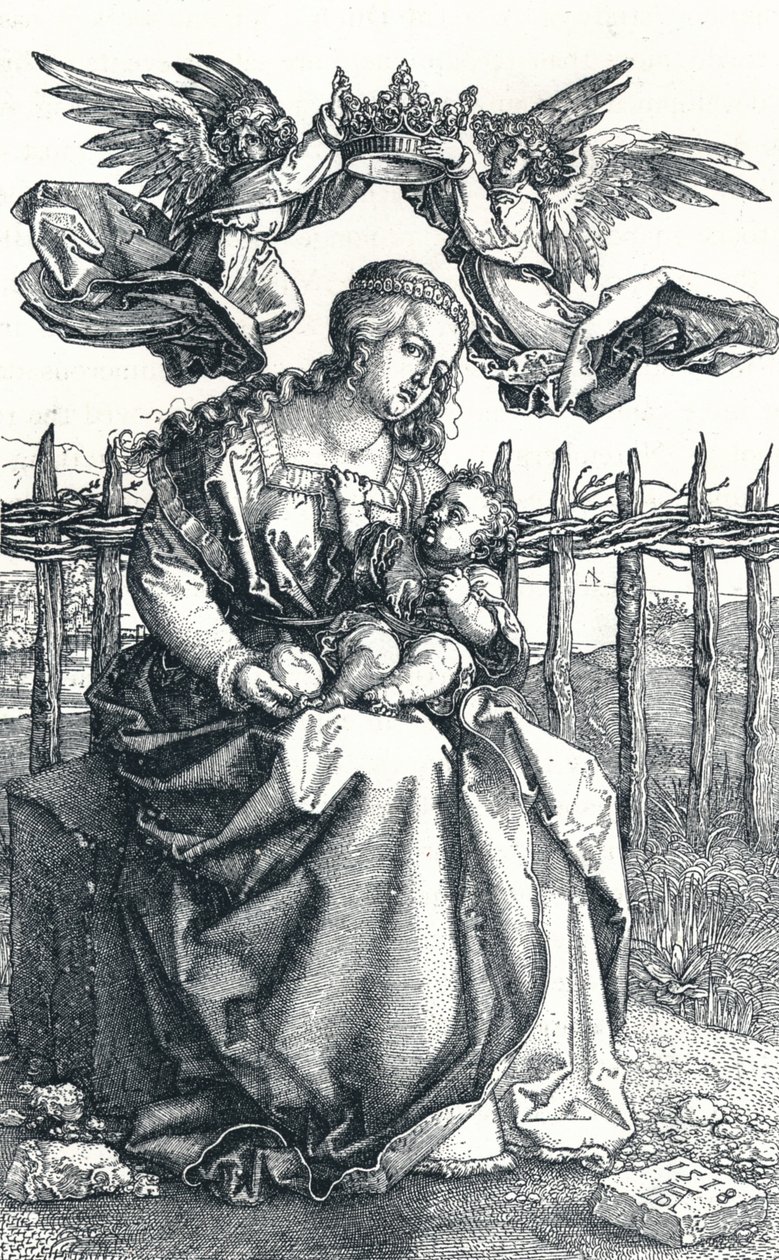 圣母子由两个天使加冕，1518年，1906年 作者 阿尔布雷希特丢勒