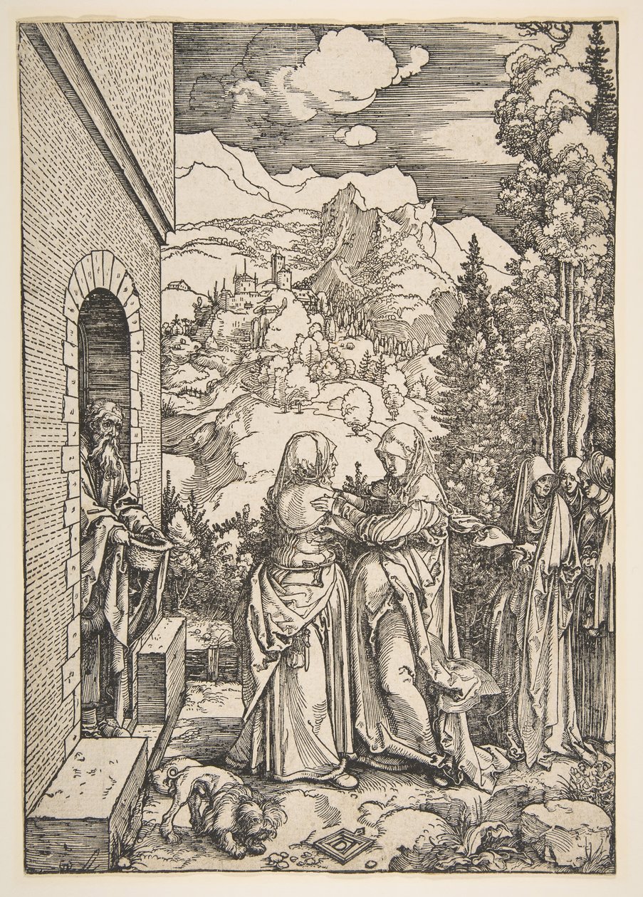 来访，摘自《处女的生活》，1503-4年。 作者 阿尔布雷希特丢勒