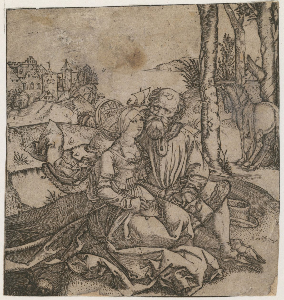 病态的夫妇，c。 1495 作者 阿尔布雷希特丢勒