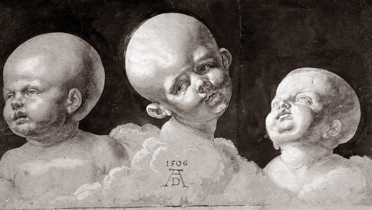 三个孩子的头，1506 作者 阿尔布雷希特丢勒