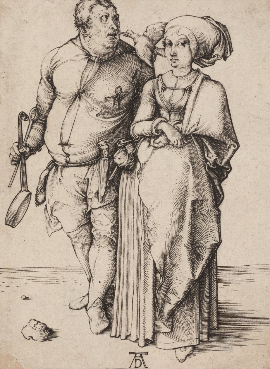A Cook and His Wife, c.1496 (engraving) 作者 阿尔布雷希特丢勒