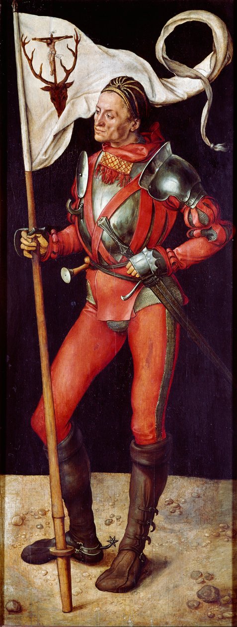 祭坛画Paumgartner。"圣-尤斯塔修斯》 阿尔布雷希特-杜勒(1471-1528)的画作 1504年，大约太阳。157x61厘米 慕尼黑，Alte Pinakothek博物馆 作者 阿尔布雷希特丢勒