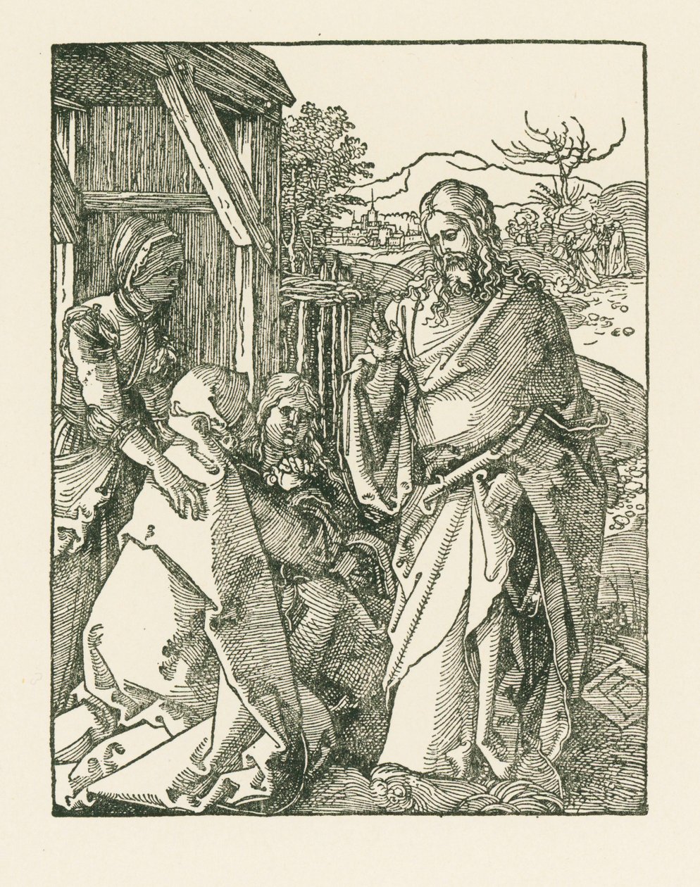 基督向母亲告辞，约 1508-09 年（木刻） 作者 阿尔布雷希特·丢勒或丢勒