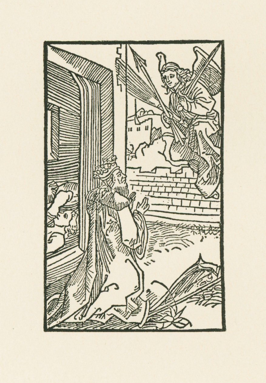 大卫在祈祷Diurnale s m chorum ecclesie Basilien 插图。约翰-伯格曼印刷，巴塞尔 作者 阿尔布雷希特·丢勒或丢勒