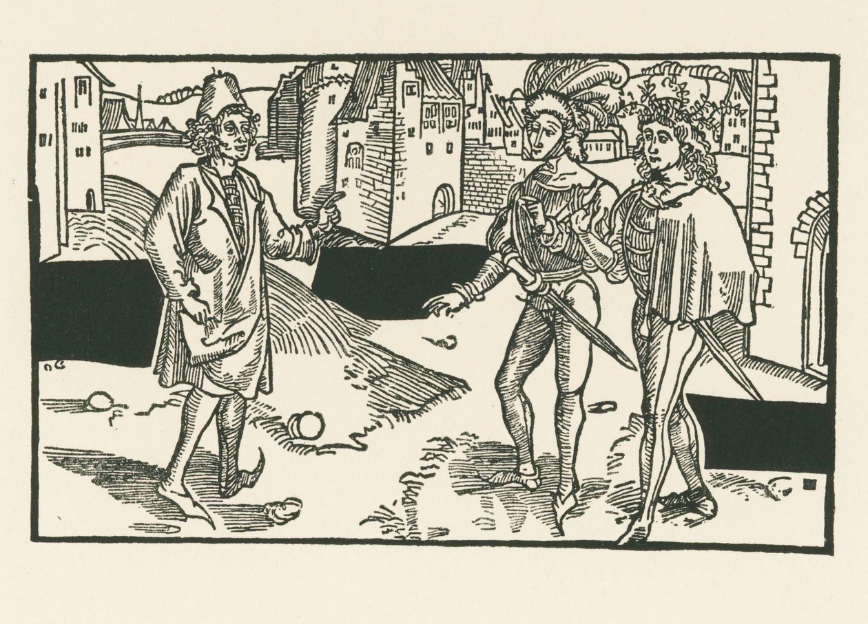 戴弗斯、帕菲勒斯和夏里努斯，约 1492-93 年（木刻版画） 作者 阿尔布雷希特·丢勒或丢勒