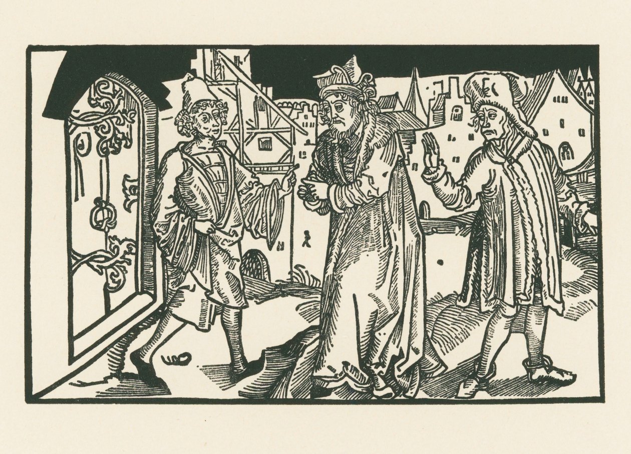 达沃斯、西莫和克里梅斯，约 1492-93 年（木刻版画） 作者 阿尔布雷希特·丢勒或丢勒