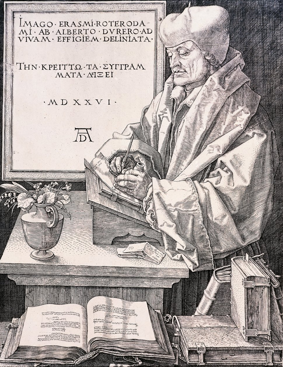 鹿特丹的伊拉斯谟(Erasmus of Rotterdam)(鹿特丹1466-1469-巴塞尔1536)，人文主义者和神学家 作者 阿尔布雷希特丢勒