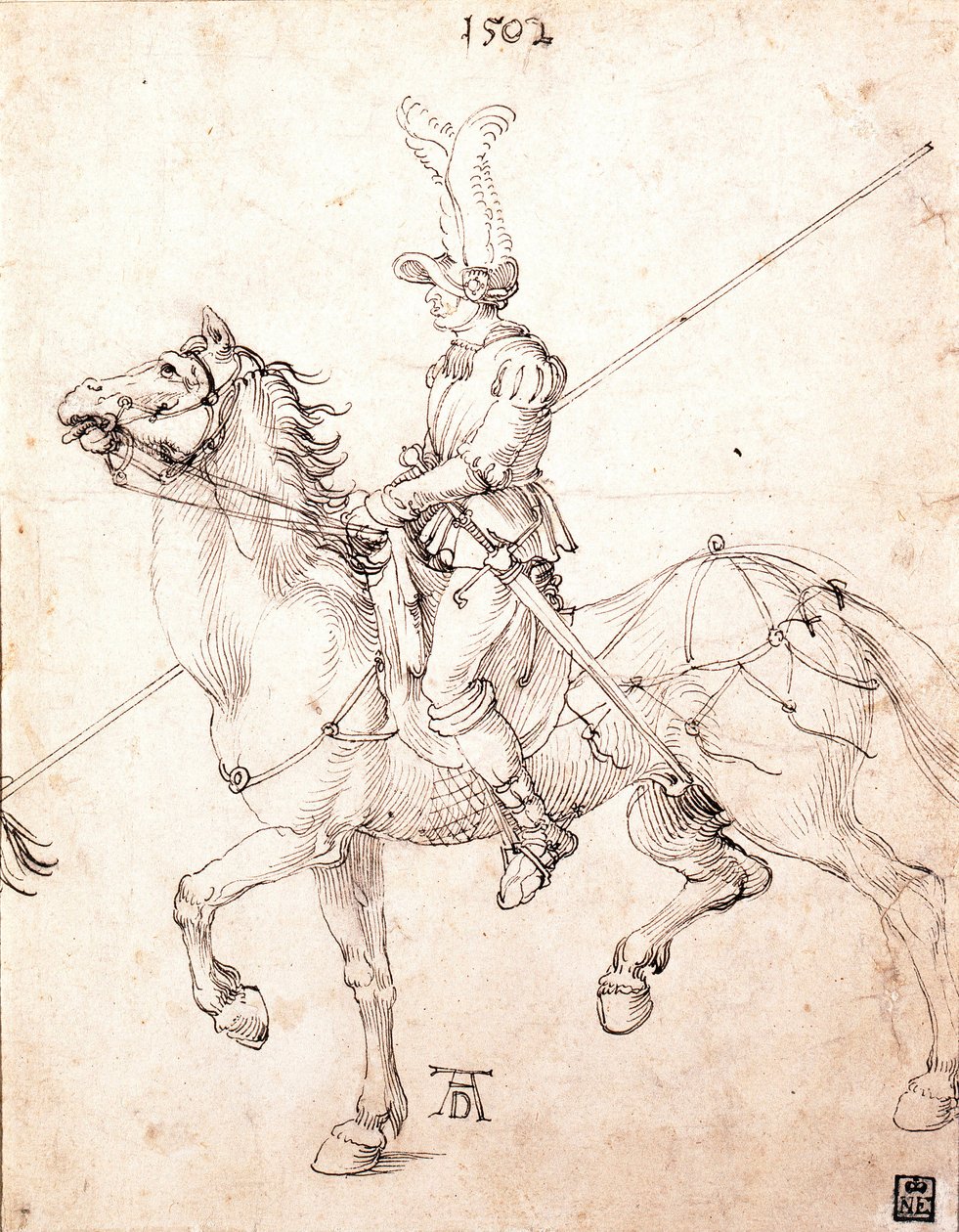 Lancier a cheval - Dessin de Albrecht Durer (1471-1528) 作者 阿尔布雷希特丢勒