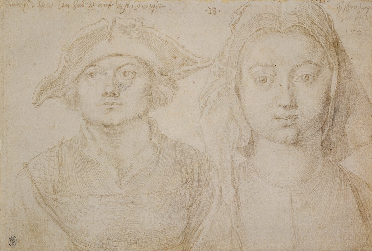 马克思·乌尔斯塔特； 《安特卫普美丽的年轻女子》，c.1520-21（银尖笔，象牙色直纹纸底漆） 作者 阿尔布雷希特·丢勒或丢勒