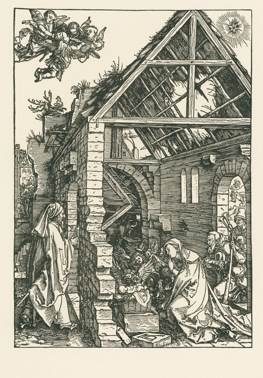 牧羊人的崇拜》，约 1502-03 年（木刻） 作者 阿尔布雷希特·丢勒或丢勒
