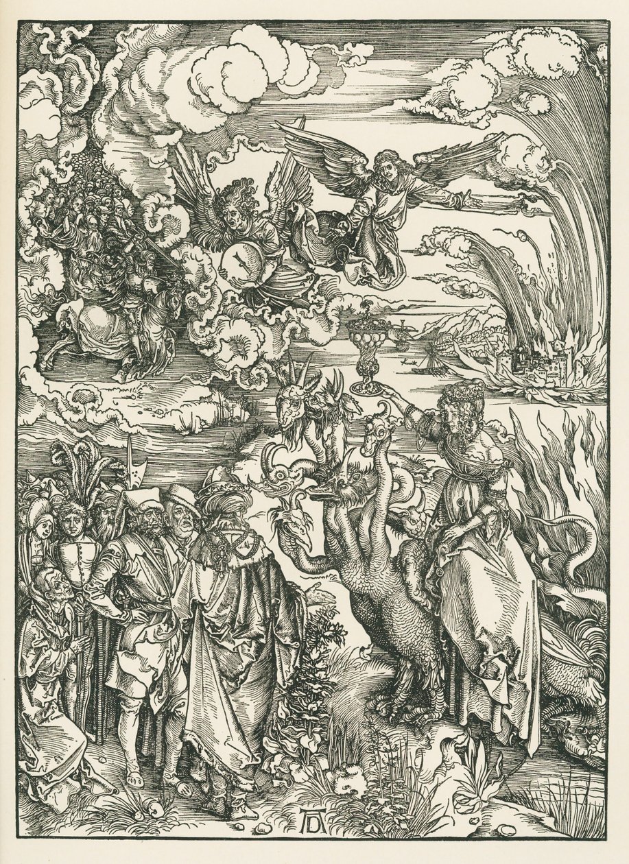 巴比伦的娼妓圣约翰启示录》，约 1496-97 年（木刻版画） 作者 阿尔布雷希特·丢勒或丢勒