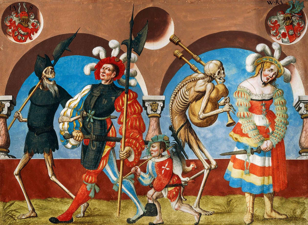 死亡之舞循环中的“死亡、雇佣兵和妓女” 作者 阿尔布雷希特·考夫（Albrecht Kauw）