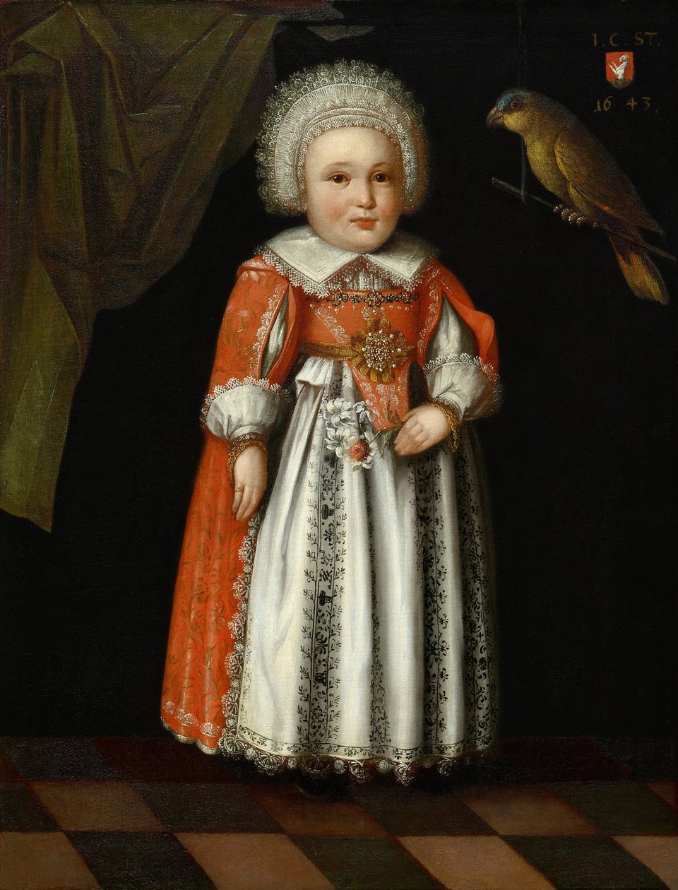 约翰娜·卡塔琳娜·史蒂格（Johanna Katharina Steiger），1643年2岁， 作者 阿尔布雷希特·考夫（Albrecht Kauw）