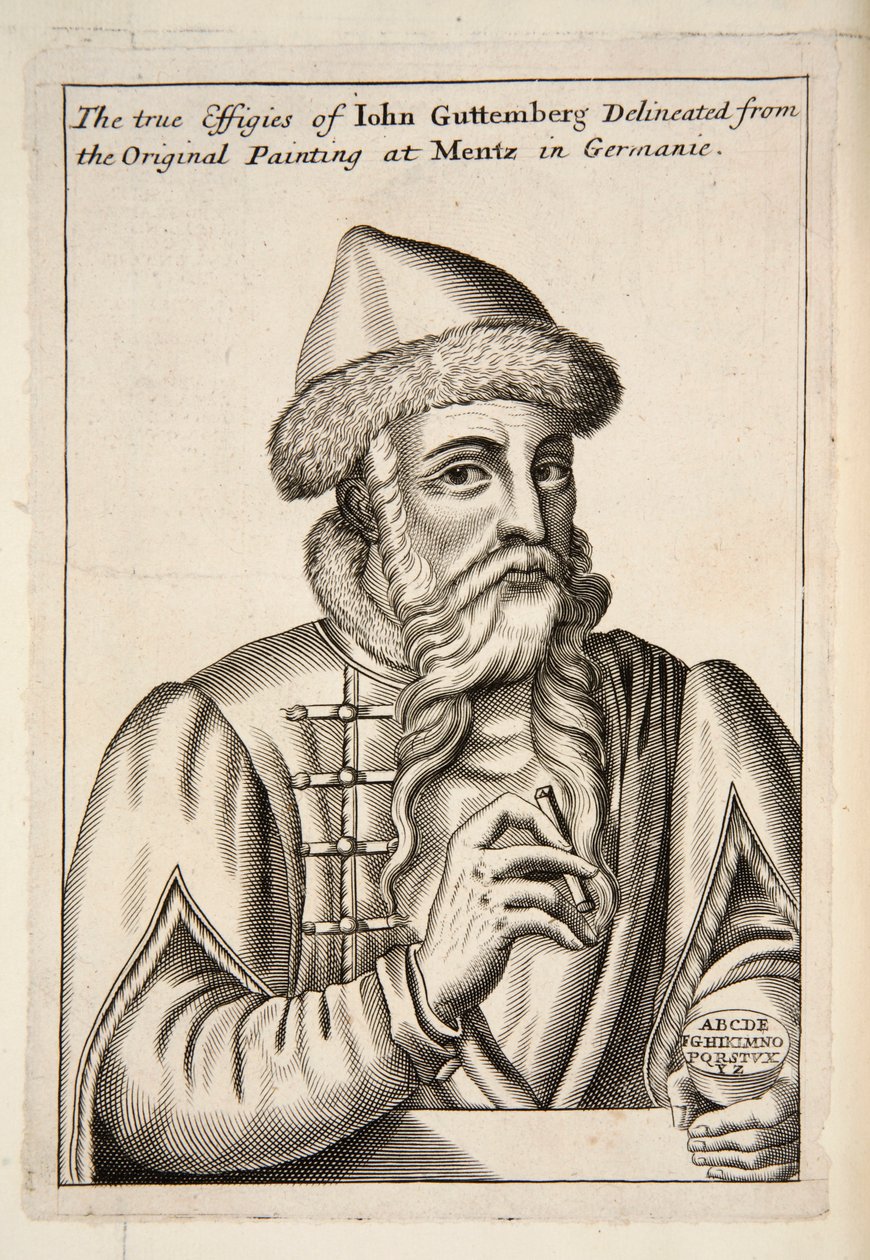 John Guttemberg，出版。1683年的雕版画。 作者 阿尔布雷希特·门茨