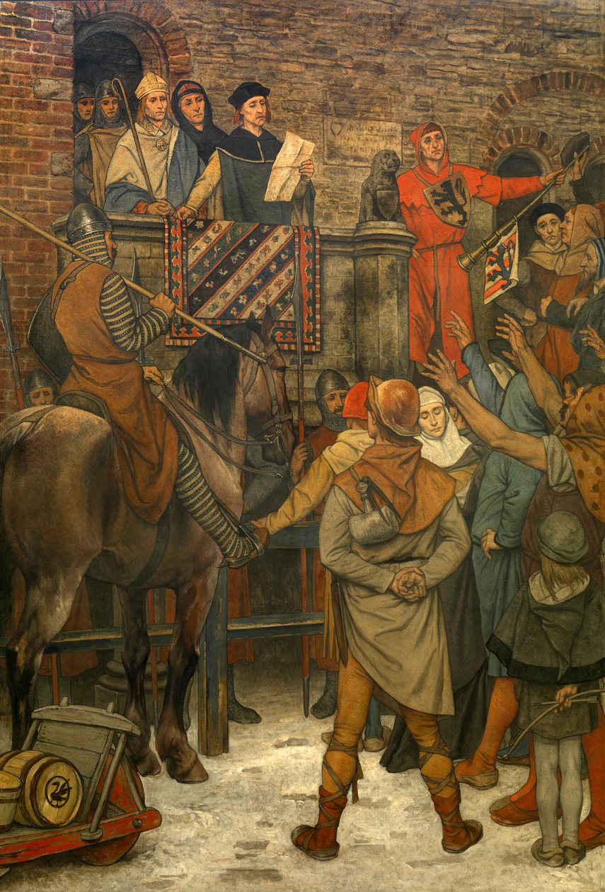 布鲁日市政厅装饰，约 1895-1900 年（壁画） 作者 阿尔布雷希特·德·弗林特