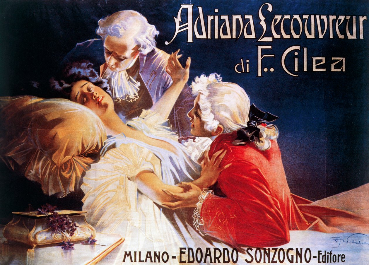 Francesco Cilea（1866-1950 年）创作的歌剧《Adriana Lecouvreur》海报 作者 阿莱亚多·维拉