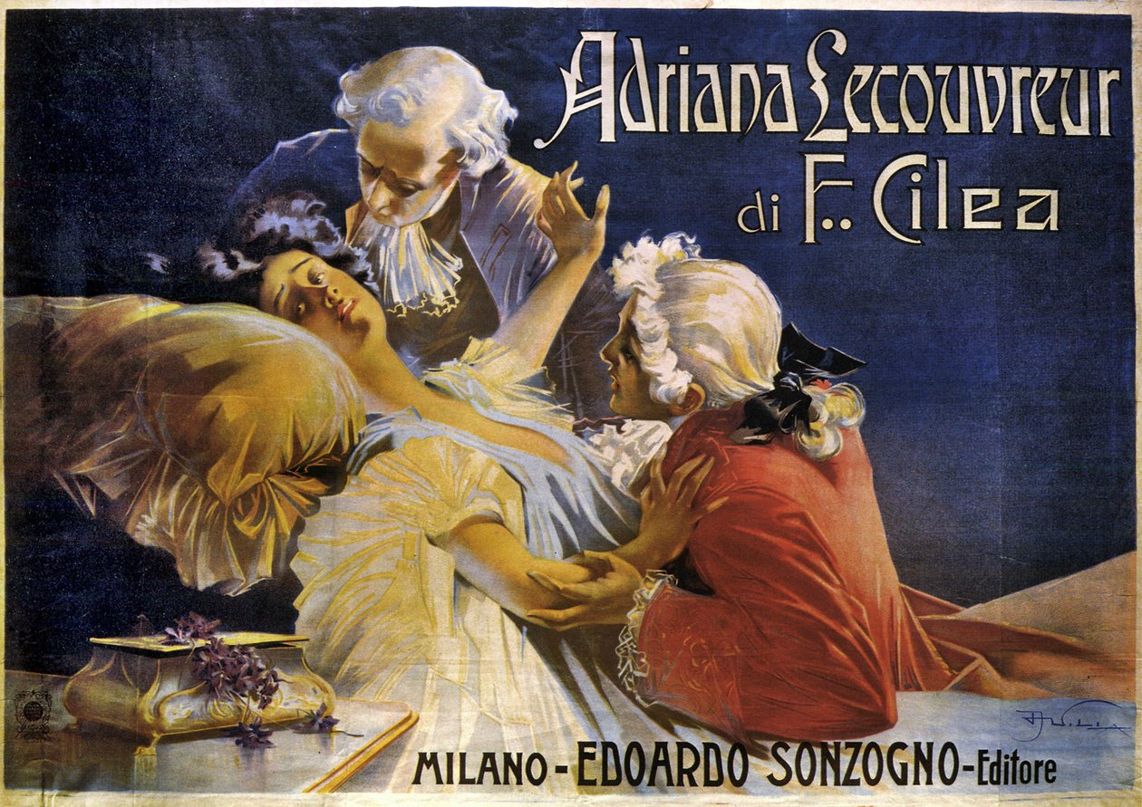 歌剧《Adriana Lecouvreur》海报，作者：Francesco Cilea（1866-1950 年） 作者 阿莱亚多·维拉