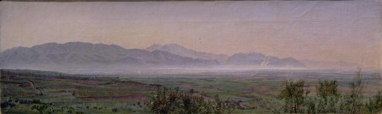 Pontine沼泽，1840年（纸上油） 作者 亚历山大·安德烈耶维奇·伊万诺夫（Aleksandr Andreevich Ivanov）