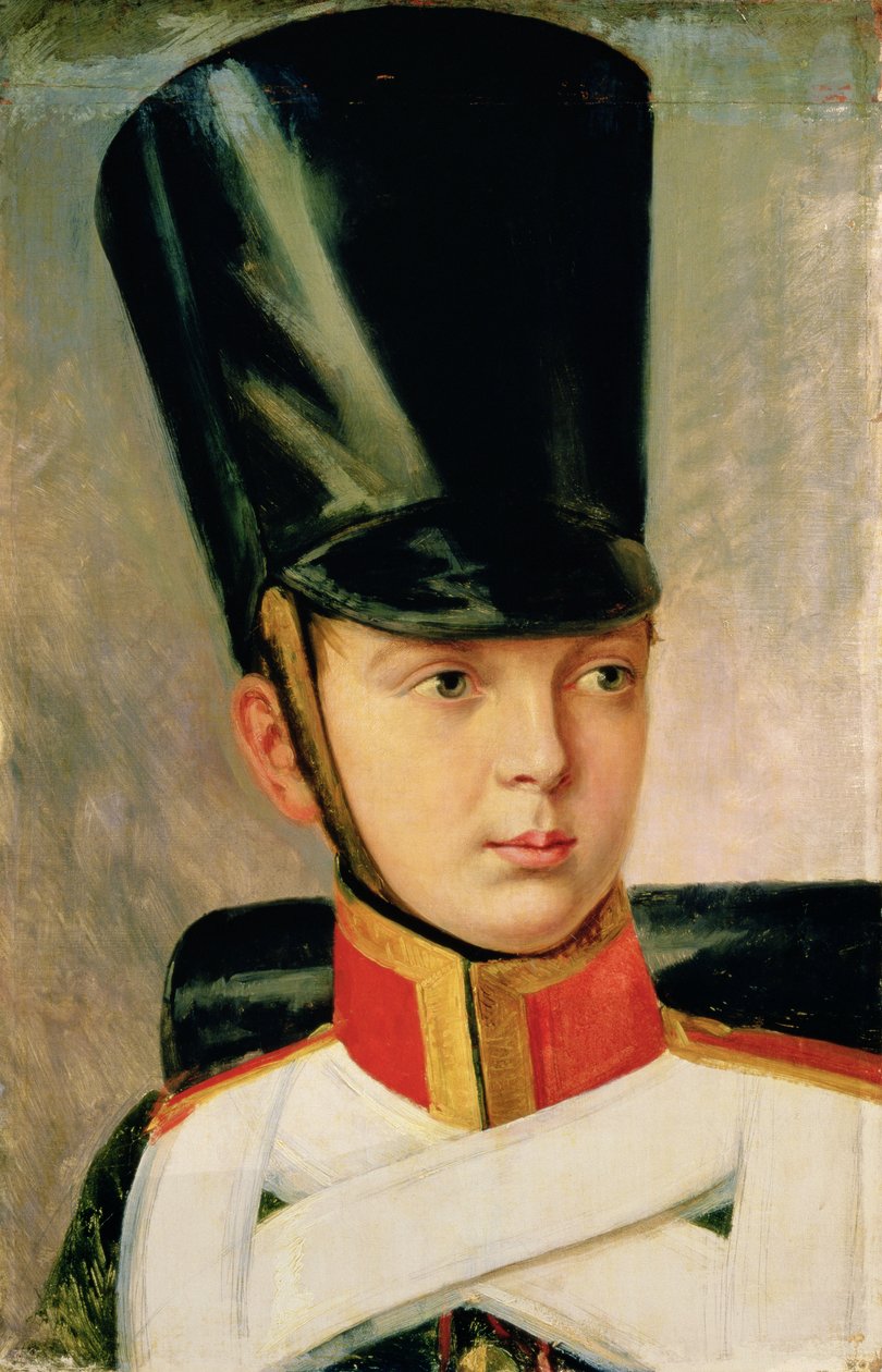 王储亚历山大·尼古拉耶维奇（1818年至1881年）的肖像，1830年 作者 Aleksandr Ivanovic Zauervejd'