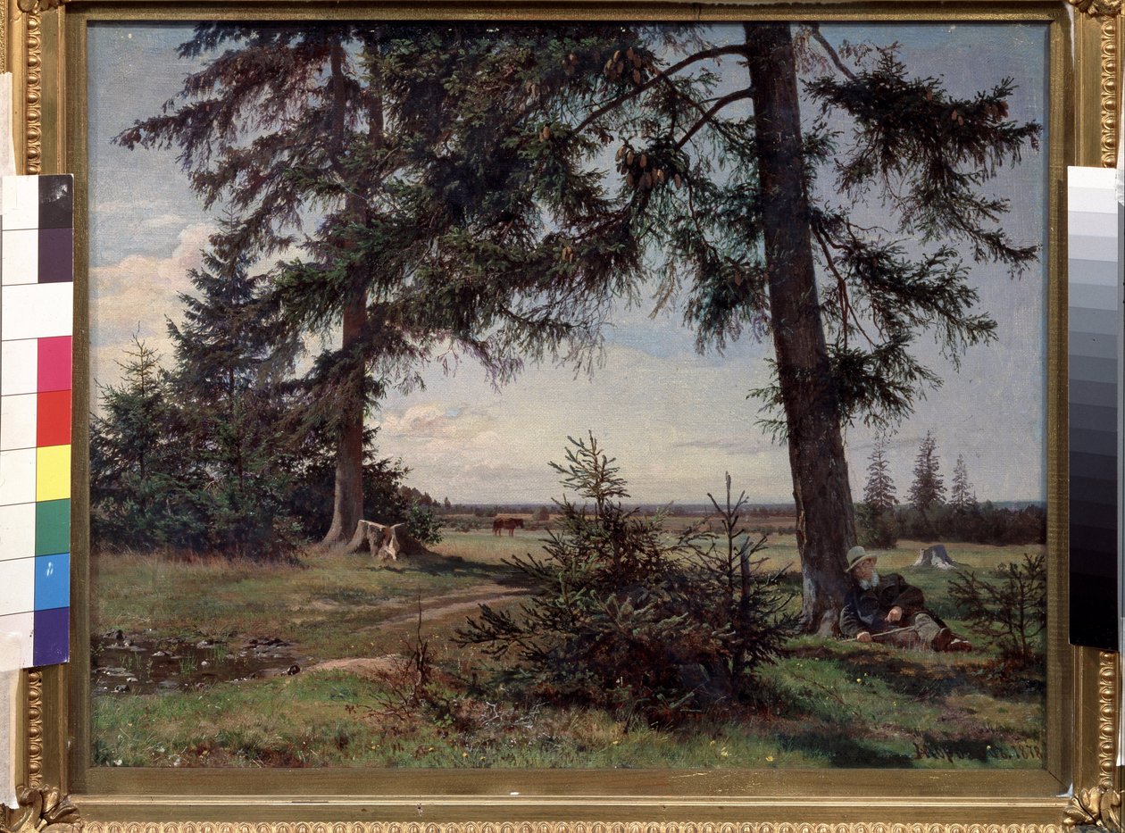 夏日。亚历山大-伊万诺维奇-莫罗佐夫（1835-1904 年）的画作，布面油画 作者 亚历山大·伊万诺维奇·莫罗佐夫（Aleksandr Ivanovich Morozov）