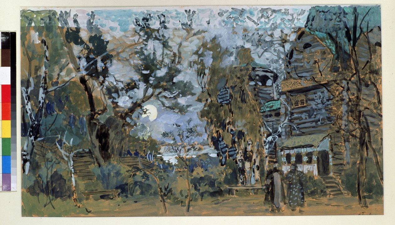 尼古拉-里姆斯基-科萨科夫（里姆斯基-科萨科夫）（1844-1908 年）歌剧《普斯科夫少女》的舞台设计（尼古拉-里姆斯基-科萨科夫（里姆斯基-科萨科夫）歌剧《普斯科夫少女》的舞台设计）。亚历山大-雅克列维奇的作品 作者 亚历山大·雅科夫列维奇·戈洛文