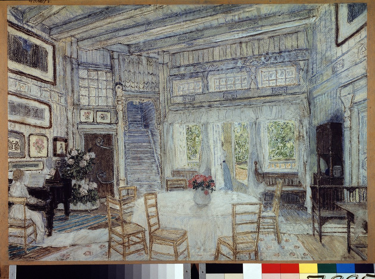 Arseni Korechtchenko (1870-1921)歌剧《魔镜》的舞台设计。Oeuvre de Alexander Yakovlevich Golovin (Alexandre Golovine) (1863-1930)，纸上水粉画 作者 亚历山大·雅科夫列维奇·戈洛文