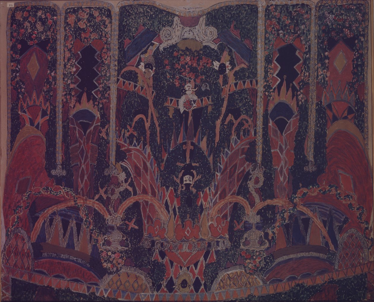 剧院话剧《化装舞会》窗帘的设计M. Lermontov，1917年 作者 亚历山大·雅科夫列维奇·戈洛文
