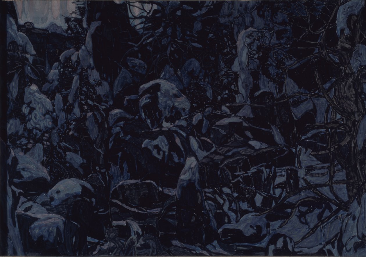 索尔维格到E.格里格斯音乐的舞台设计，1922年 作者 亚历山大·雅科夫列维奇·戈洛文
