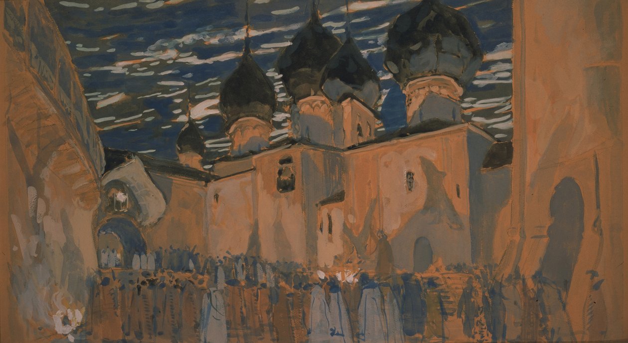 N. Rimsky-Korsakov的歌剧《普斯科夫少女》的舞台设计，1901年 作者 亚历山大·雅科夫列维奇·戈洛文