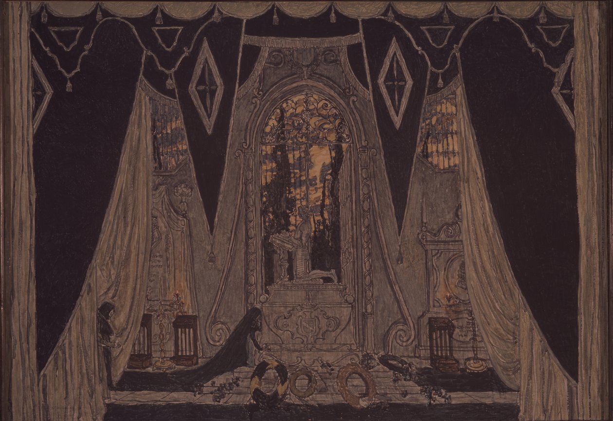 J.-B.饰演Don Don的舞台设计。莫利埃（Molliére），1910年 作者 亚历山大·雅科夫列维奇·戈洛文