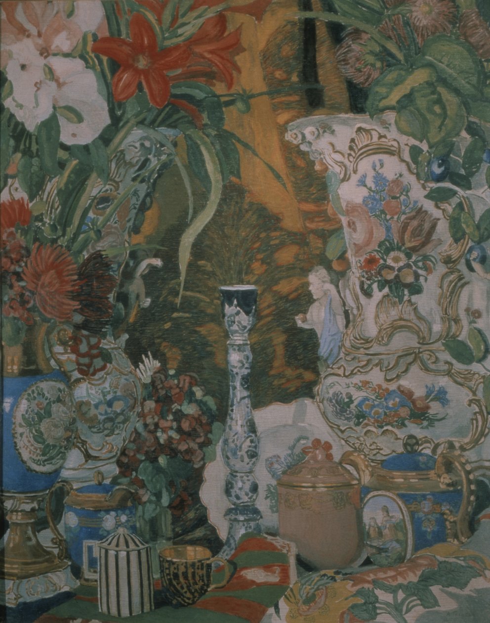 静物。花卉和瓷器，1912年 作者 亚历山大·雅科夫列维奇·戈洛文