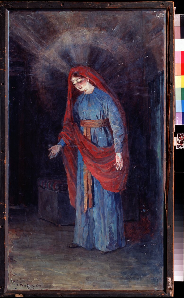亚历山大-雅科夫列维奇-戈洛文（Alexander Yakovlevich Golovin）（1863-1930 年）的绘画作品 "圣母领报" 1894 年，科斯特罗马国立联合艺术博物馆 作者 亚历山大·雅科夫列维奇·戈洛文