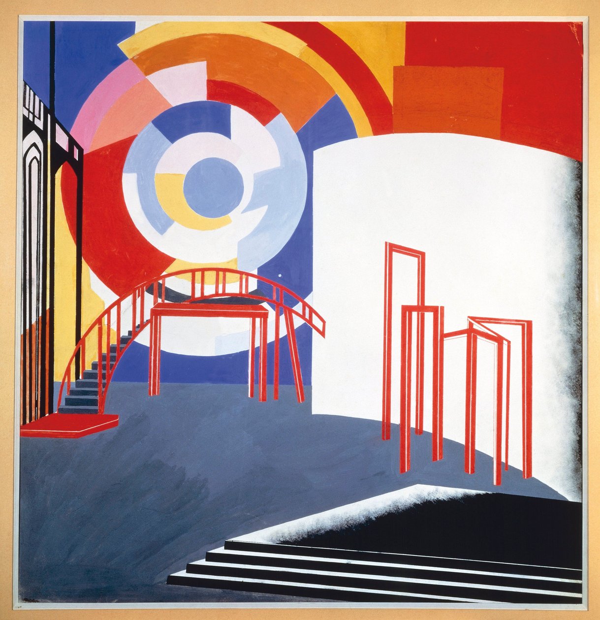 场景设计草图，约 1924 年（纸面水粉画） 作者 亚历山德拉·亚历山德罗芙娜 (1884 1949) 埃克斯特