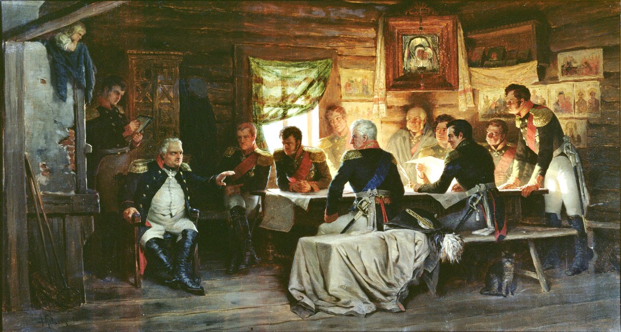 1882年在菲利的战争委员会，1882年 作者 亚历山大·达尼洛维奇·基夫申科（Aleksei Danilovich Kivshenko）