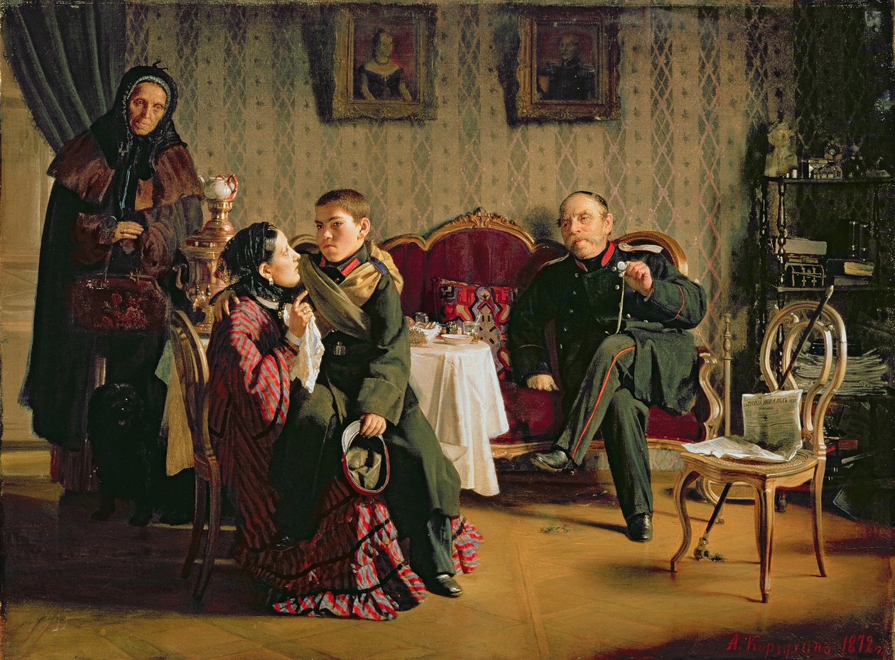 分手日，1872年 作者 亚历山大·伊万诺维奇·科祖金（Aleksei Ivanovich Korzukhin）