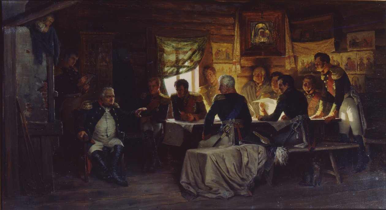 1882年9月13日，莫斯科附近菲利村的军事委员会 作者 亚历山大·达尼洛维奇·基夫申科（Aleksei Danilovich Kivshenko）