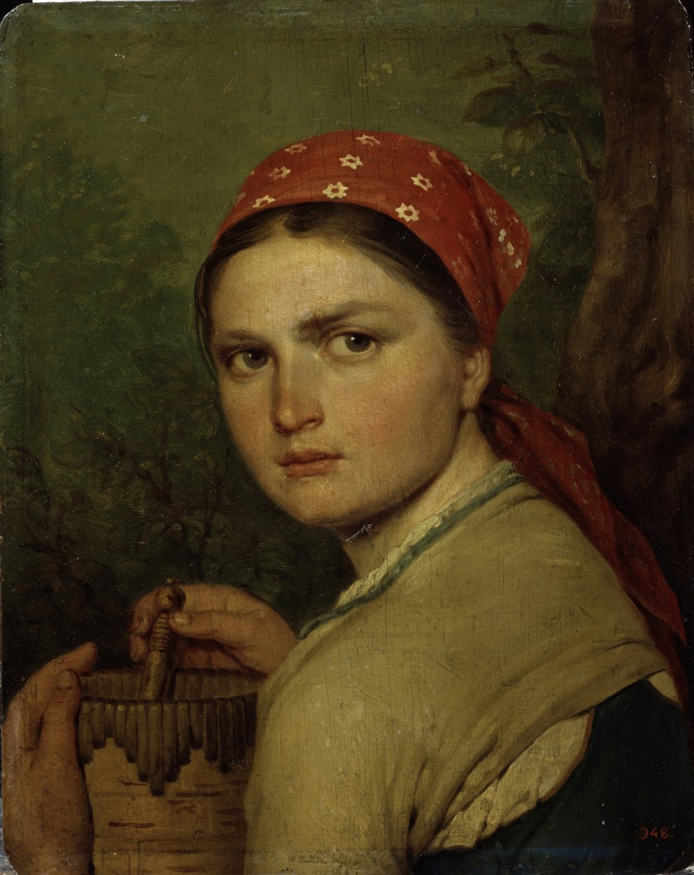农民女孩c。 1824年 作者 Aleksei Gavrilovich Venetsianov