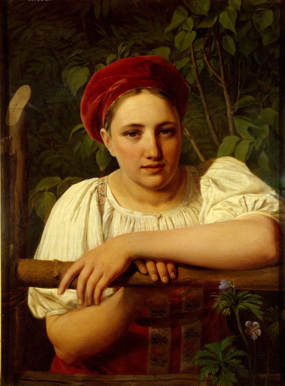 特维尔州的农民女孩，1840年 作者 Aleksei Gavrilovich Venetsianov