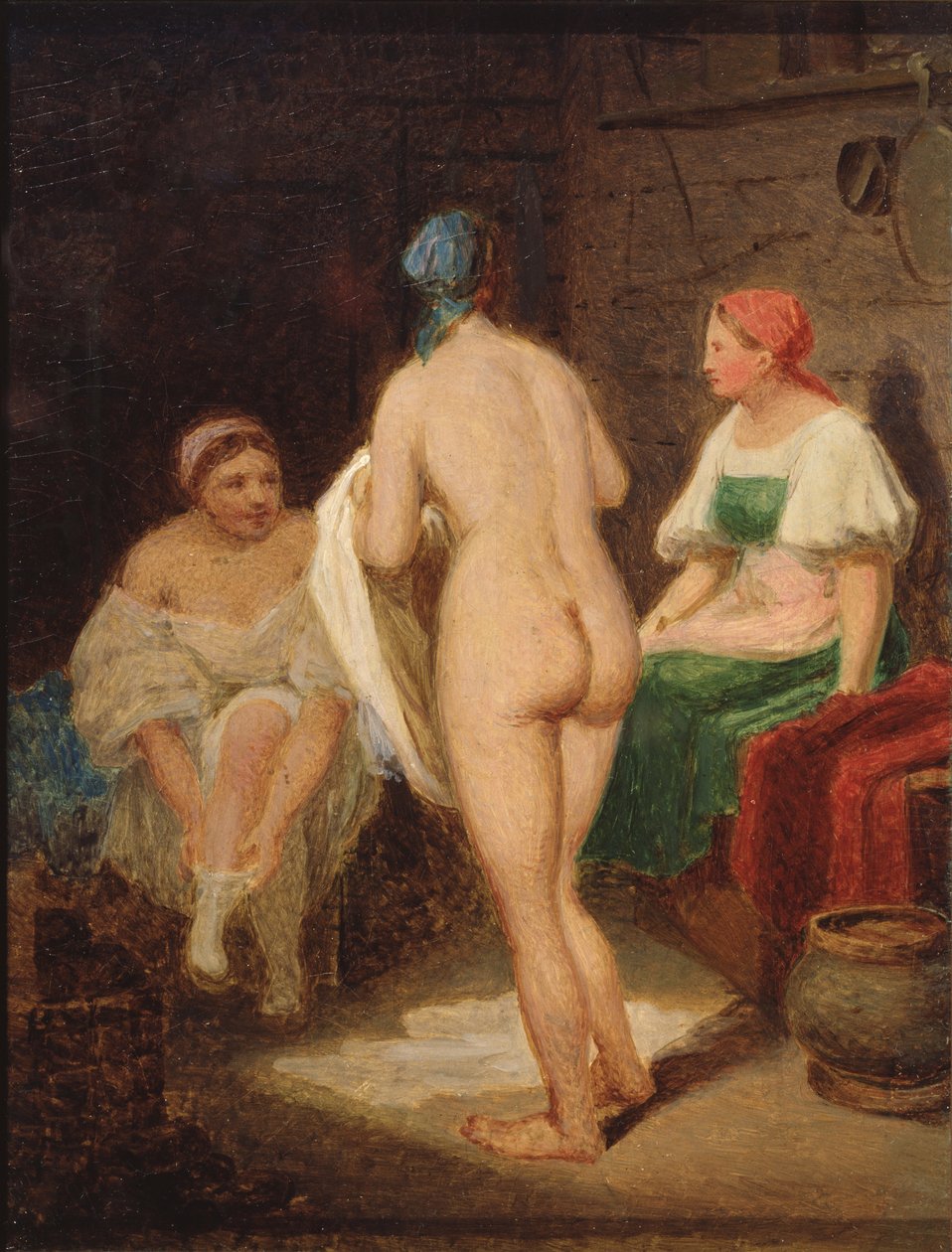 在蒸气浴中，1820年代末 作者 Aleksei Gavrilovich Venetsianov